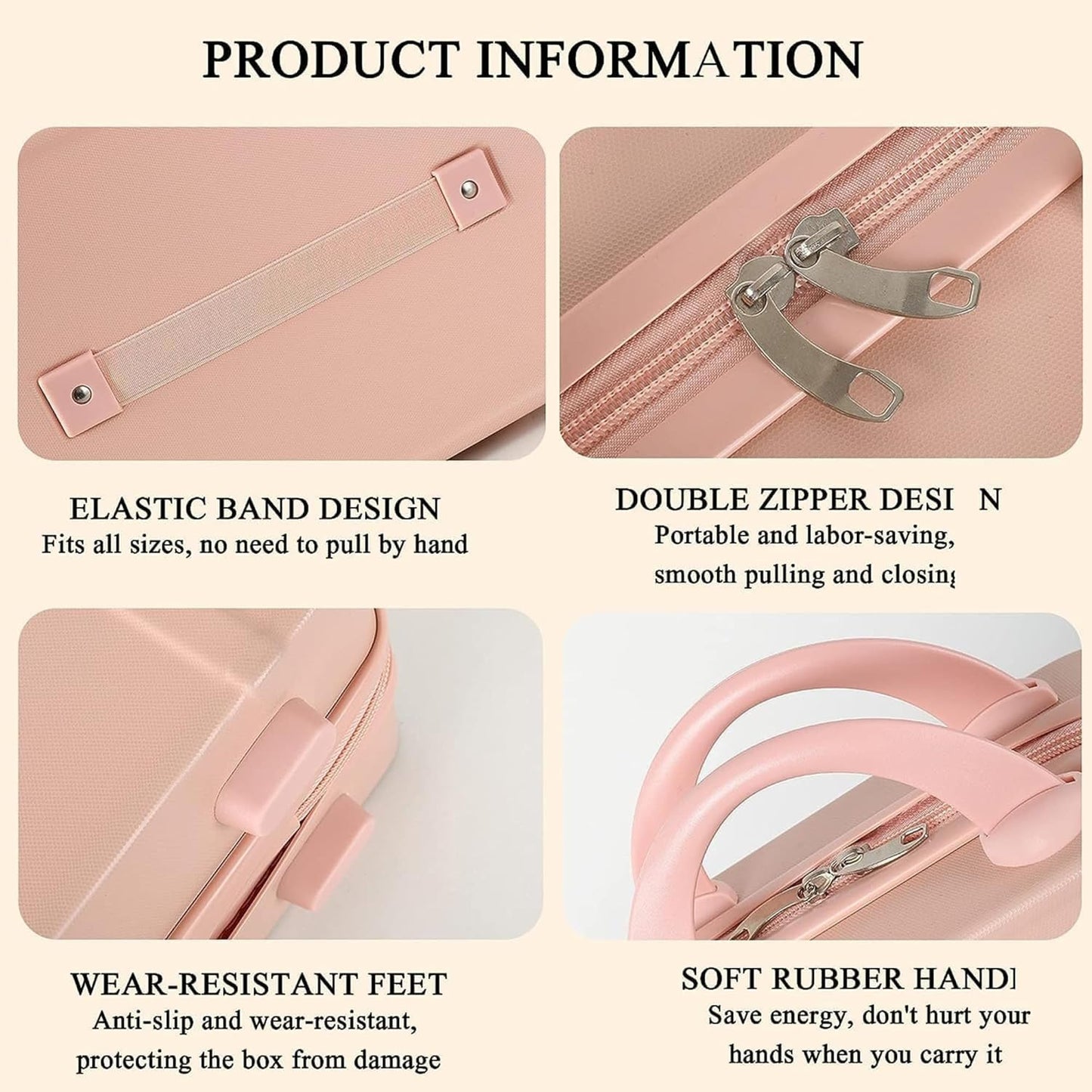 DailyAlley White Hard Shell Makeup Bag - A portable travel cosmetic case with a handle. Perfect for organizing makeup and toiletries on the go. Dailyalley