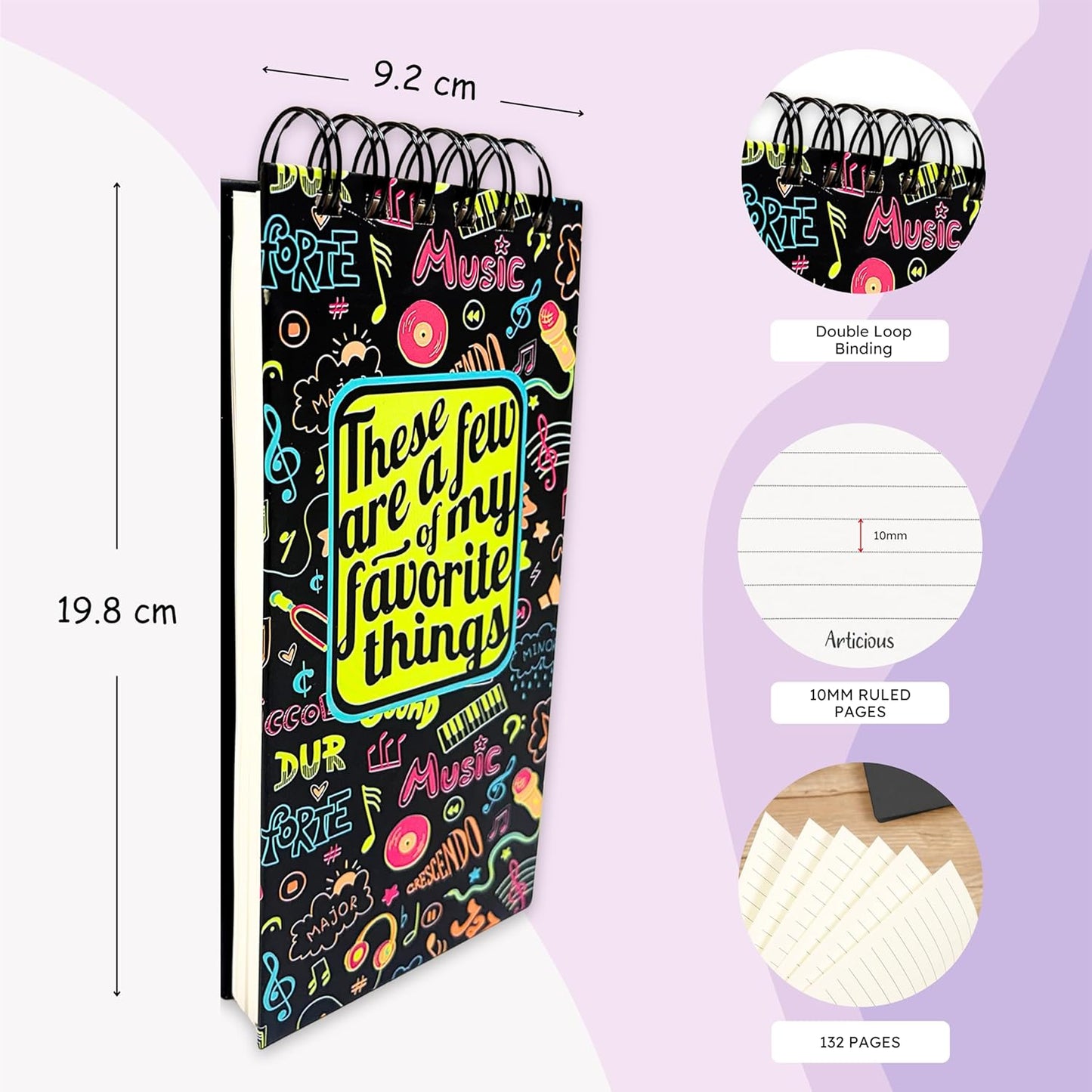 Favourite To-Do List Notepad | Daily Planner for Tasks, Groceries & Reminders | Wirebound Checklist Pad | 50 Tear-Off Sheets | 264 Pages | 80 GSM | 9.2x19.8 cm Dailyalley