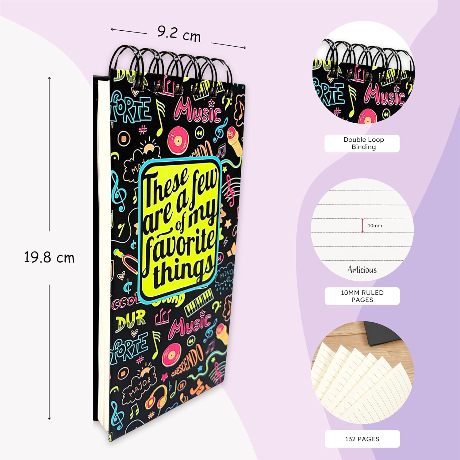 Favourite To-Do List Notepad | Daily Planner for Tasks, Groceries & Reminders | Wirebound Checklist Pad | 50 Tear-Off Sheets | 264 Pages | 80 GSM | 9.2x19.8 cm Dailyalley