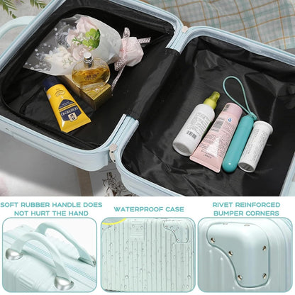 DailyAlley White Hard Shell Makeup Bag - A portable travel cosmetic case with a handle. Perfect for organizing makeup and toiletries on the go. Dailyalley