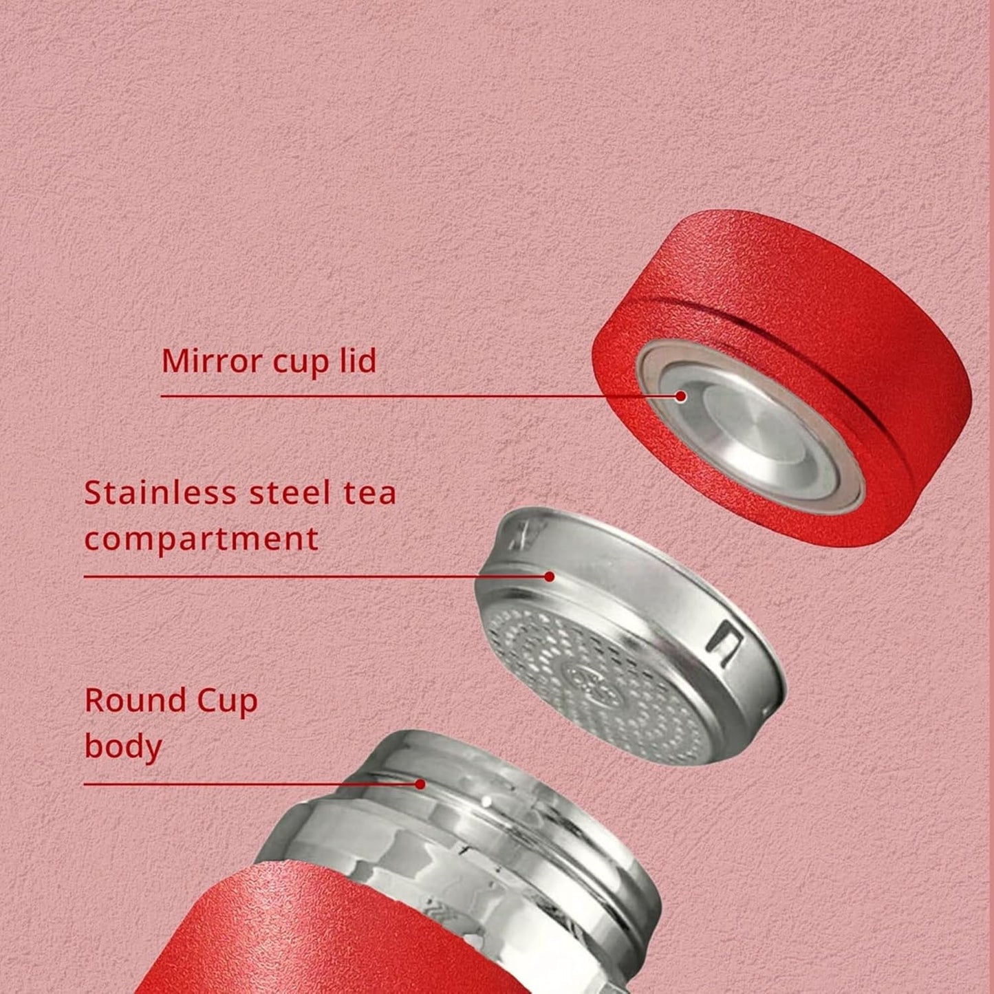 Premium 1000ml Stainless Steel Thermosteel Water Bottle – Leak-Proof, Double Wall Insulated Flask with Carry Rope & Matte Red Finish for Office, Gym, Travel & Outdoor Dailyalley