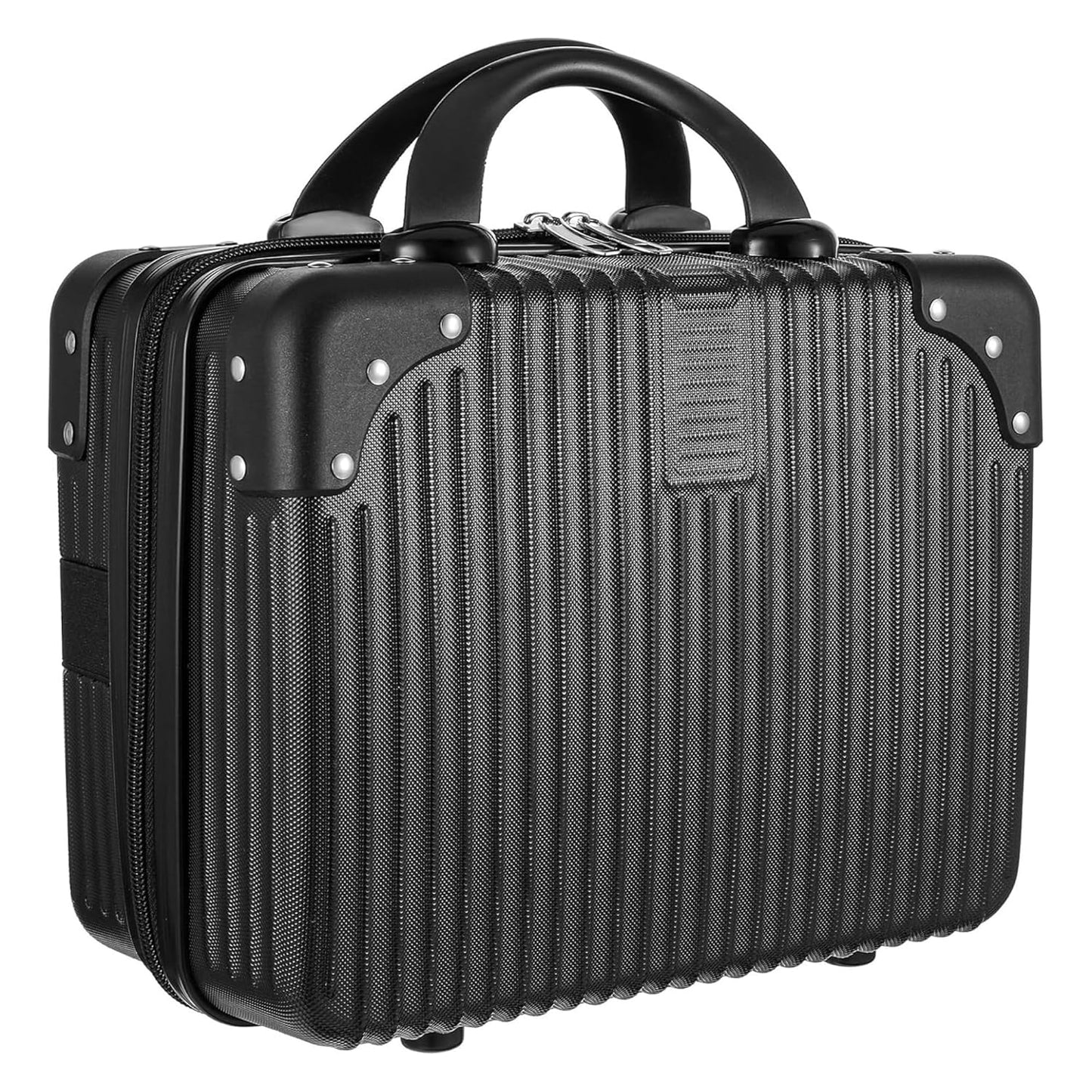 DailyAlley White Hard Shell Makeup Bag - A portable travel cosmetic case with a handle. Perfect for organizing makeup and toiletries on the go. Dailyalley