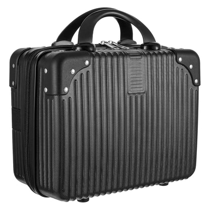 DailyAlley White Hard Shell Makeup Bag - A portable travel cosmetic case with a handle. Perfect for organizing makeup and toiletries on the go. Dailyalley