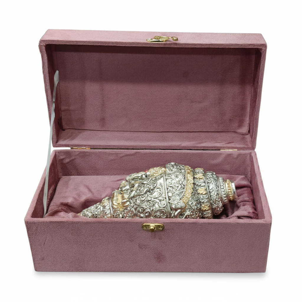 Dailyalley Gold Plated Ganesh Shank For Wealth, wellness and Prosparity Dailyalley