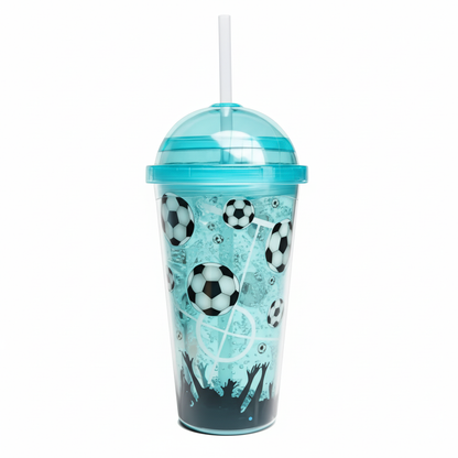 DailyAlley Soccer Tumbler - A durable sports cup with a straw, perfect for staying hydrated on the go. Dailyalley