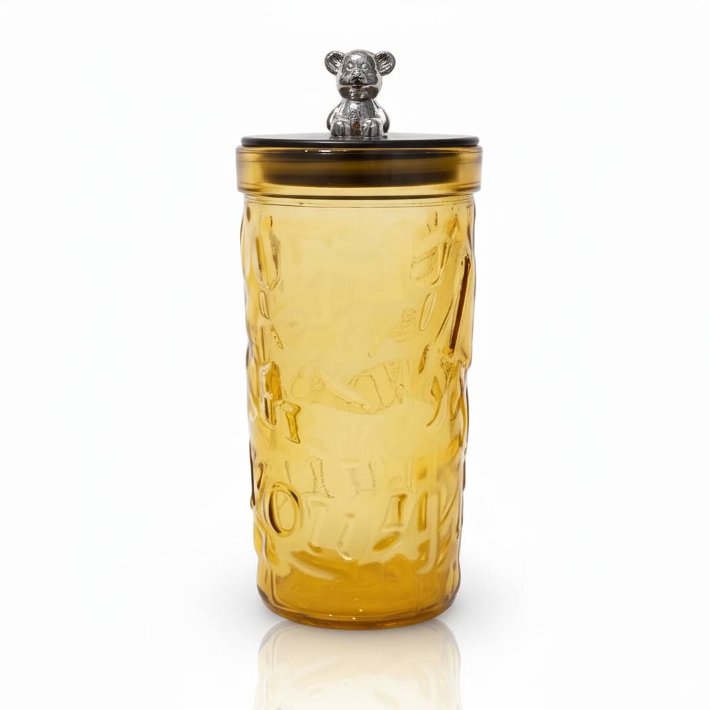 DailyAlley Orange Glass Tumbler - Features a cute bear charm lid and straw. Perfect for your favorite drinks on the go. Dailyalley