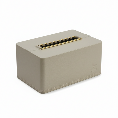 DailyAlley Tissue Box Holder - Premium Napkin Dispenser with a Golden Lid & Stylish Leather Finish. Perfect for your home, office, or car. Dailyalley