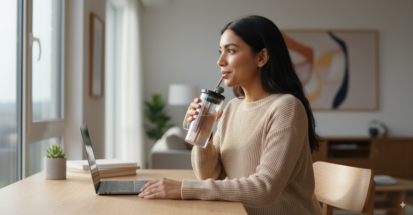 DailyAlley Glass Mugs - Modern and stylish glass mugs with lids and straws, perfect for your favorite hot or cold drinks. Dailyalley