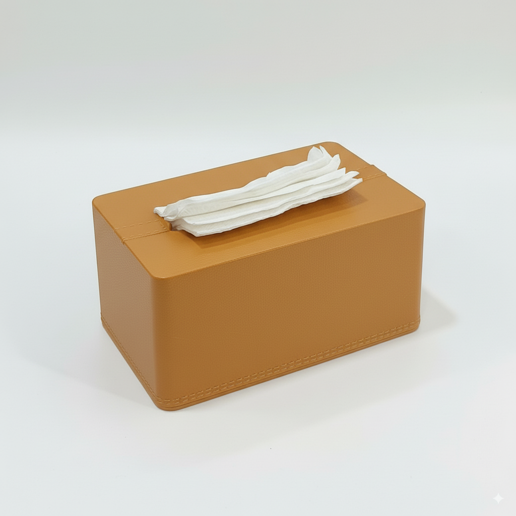 DailyAlley Tissue Box Holder - Premium Napkin Dispenser with a Golden Lid & Stylish Leather Finish. Perfect for your home, office, or car. Dailyalley