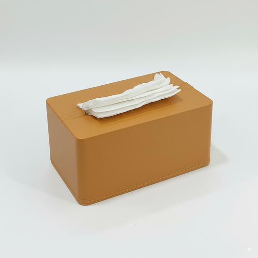 DailyAlley Tissue Box Holder - Premium Napkin Dispenser with a Golden Lid & Stylish Leather Finish. Perfect for your home, office, or car. Dailyalley