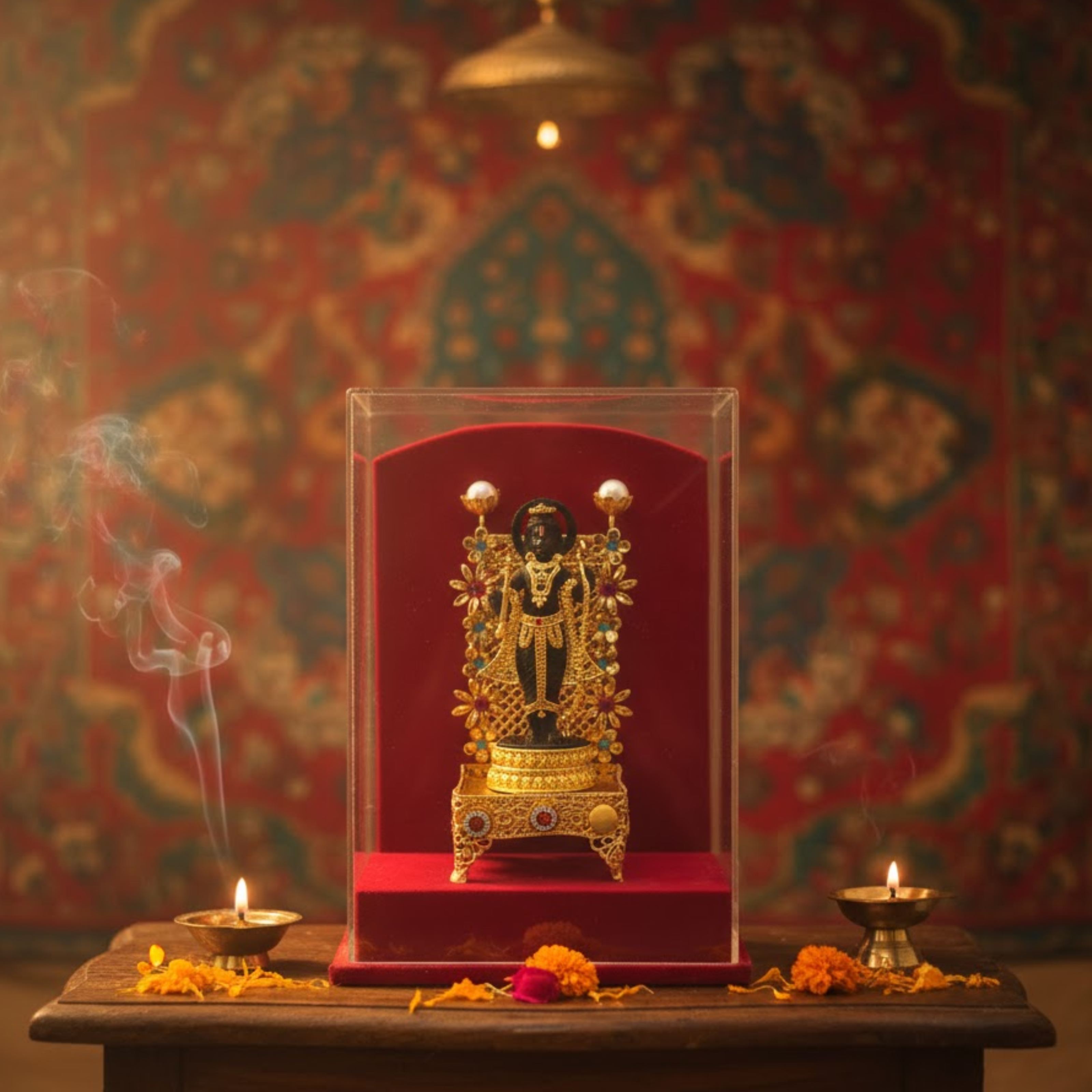 DailyAlley Shrinathji Idol in Decorative Display Box | Premium Decorated Nathdwara Krishna Murti for Home Temple, Pooja Room & Gifting Dailyalley