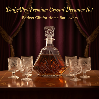 DailyAlley Premium Crystal Decanter Set Banner