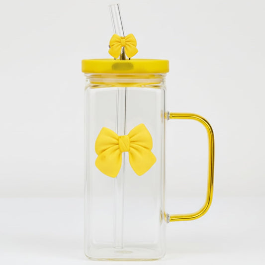 Yellow Bow Tumbler for drinks like water, juice or coffee